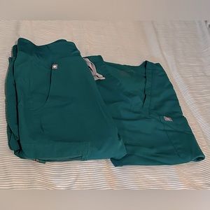 Hunter green FIGS Scrub set